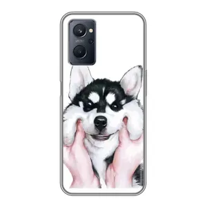 Бампер для Realme 9i с картинкой "Песики" (Собака Хаски)
