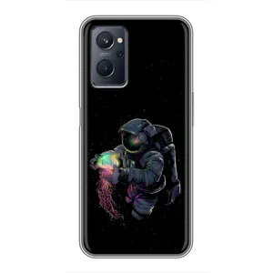 Силиконовый Чехол с принтом "Космонавты" на Realme 9i (В руках земля)