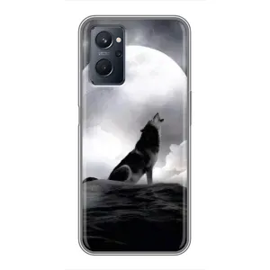 Чехол с Волком на Realme 9i (Волк и луна)