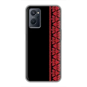 Силиконовый Чехол на Realme 9i с картинкой Вышиванки (Вышиванка на черном)