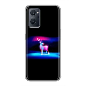 Силиконовый бампер с картинкой животных для Realme 9i (Яркий олень)