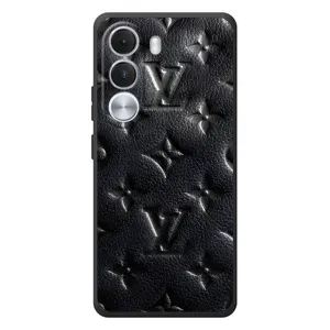 Текстурный Чехол Louis Vuitton для Реалми С100и (Черный ЛВ)