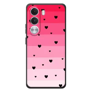 Чохли з тематикою "Маленькі Сердчеки" на Realme C100i (Чорні сердечка)
