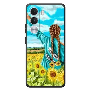 Чохол Стильні дівчата на Realme C100i (Дівчина на полі)
