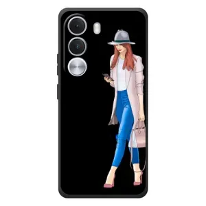 Чохол з картинкою Модні Дівчата Realme C100i (Дівчина з телефоном)