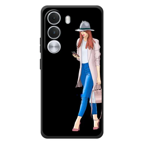 Чехол с рисунком «Девушка со смартфоном» для Realme C100i Чехол с рисунком «Девушка со смартфоном» для Realme C100i