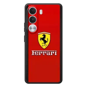 Силиконовый бампер с картинкой машины на Realme C100i (Ferrari Logo)