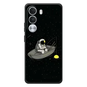 Силиконовый Чехол с принтом "Космонавты" на Realme C100i (Космонавт на рыбалке)