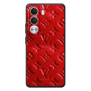 Текстурный Чехол Louis Vuitton для Реалми С100и (Красный ЛВ)