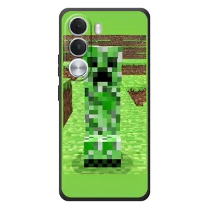 Чехлы для Realme C100i (Персонажи Майн Крафт) (Крипер 2)