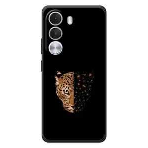 Чехол с леопардовым принтом на Realme C100i (Леопард на черном)