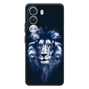 Чехол с картинкой на Realme C100i (Лев - синий)