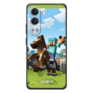Чехлы для Realme C100i (Персонажи Майн Крафт) (На коне)