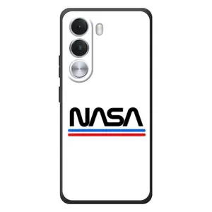 Силиконовый бампер с принтом "Наса" на Realme C100i (NASA на белом фоне)