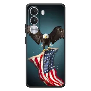 Чехол Флаг USA для Realme C100i (Орел и флаг)