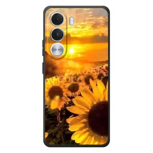 Чехол с Цветами для Realme C100i (поле подсолнухов)
