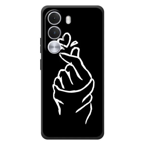 Чехол с рисунком «Сердце на черном» для Realme C100i Чехол с рисунком «Сердце на черном» для Realme C100i