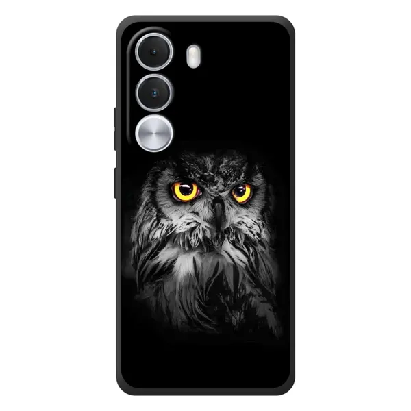 Чехол с рисунком «Сова на чёрном» для Realme C100i Чехол с рисунком «Сова на чёрном» для Realme C100i