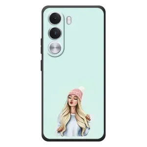Силіконовый Чохол на Realme C100i з картинкой Модных девушек (В шапці)