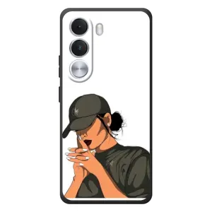 Силіконовый Чохол на Realme C100i з картинкой Модных девушек (У зеленому)