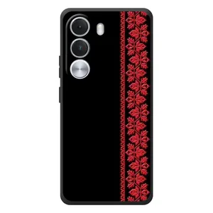 Силиконовый Чехол на Realme C100i с картинкой Вышиванки (Вышиванка на черном)
