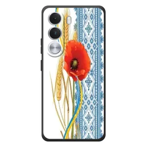 Силиконовый Чехол на Realme C100i с картинкой Вышиванки (Вышиванка с цветком)