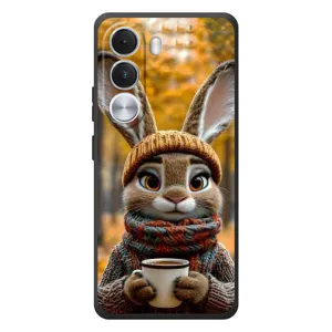 Печатный чехол «Зверята с кофе» для Realme C100i (Зайчик с кофе)