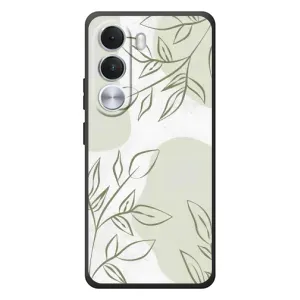 Чехол цветочный дизайн для Realme C100i (Зелёный дизайн)