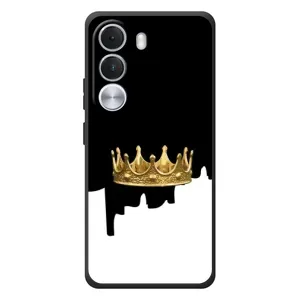 Чехол (Корона на чёрном фоне) для Реалми С100и (Золотая корона)