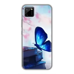 Силиконовый бампер с картинкой животных для Realme C11 (Бабочка синяя)