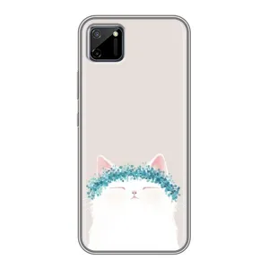 Чехол на тематику: Коты для Realme C11 (Белый котик)