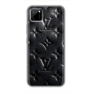 Текстурный Чехол Louis Vuitton для Реалми с11 (Черный ЛВ)