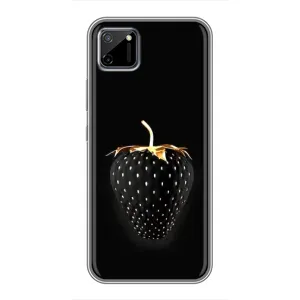 Чехол с изображением вкусной еды для Realme C11 (Чёрная клубника)