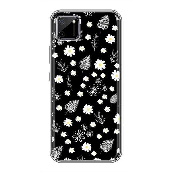 Чехол с рисунком «цветение на чорном» для Realme C11