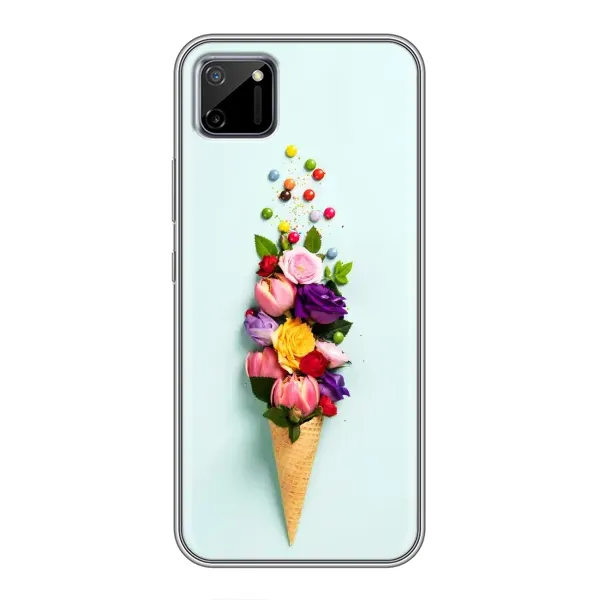 Чехол с рисунком «Цветок-мороженное» для Realme C11