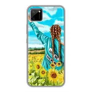Чехол Стильные девушки на Realme C11 (Девушка на поле)