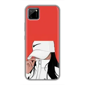 Силиконовый Чехол на Realme C11 с картинкой Стильных Девушек (Девушка Nike)