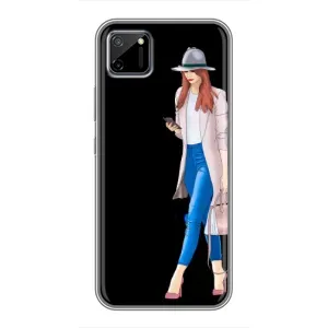 Чехол с картинкой Модные Девчонки Realme C11 (Девушка со смартфоном)