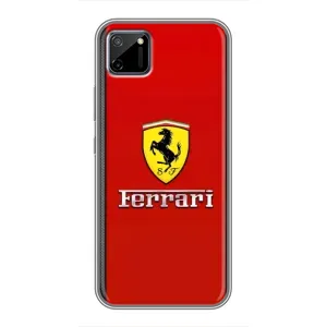 Силиконовый бампер с картинкой машины на Realme C11 (Ferrari Logo)
