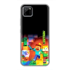 Чехлы для Realme C11 (Персонажи Майн Крафт) (Герой Майнкрафт)