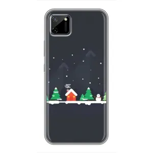 Силиконовый бампер на рождество для Realme C11 (Город зимний)