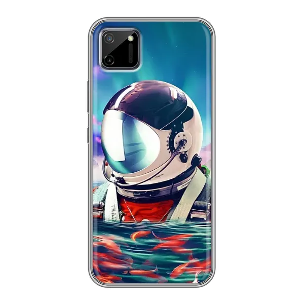 Чехол с рисунком «Космонавт в воде» для Realme C11