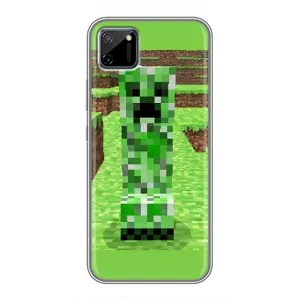 Чехлы для Realme C11 (Персонажи Майн Крафт) (Крипер 2)