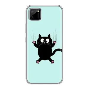 Силиконовый чехол с котиком для Realme C11 (Падающий кот)