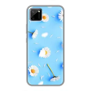 Чехол с Цветами для Realme C11 (ромашки на голубом)
