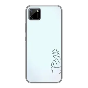 Чехлы (Знак сердечка) на Realme C11 (Сердце на голубом)