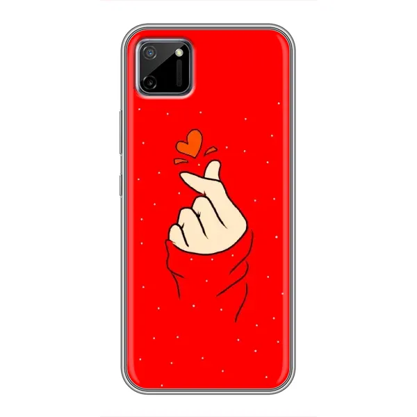 Чехол с рисунком «Сердце на красном» для Realme C11 Чехол с рисунком «Сердце на красном» для Realme C11