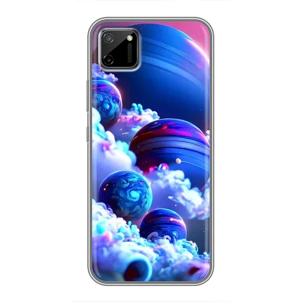 Чехол с рисунком «Синие планеты» для Realme C11