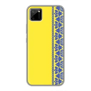 Силиконовый Чехол на Realme C11 (Вышиванка на желтом)