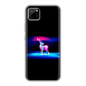 Силиконовый бампер с картинкой животных для Realme C11 (Яркий олень)